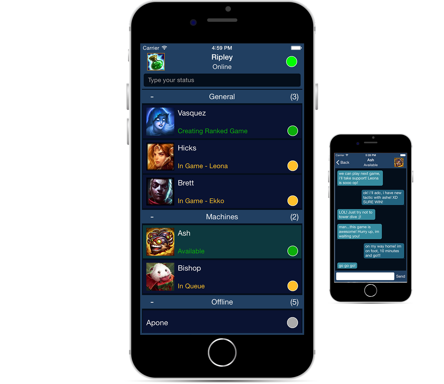 App chat del League Of Legends en tu iPhone